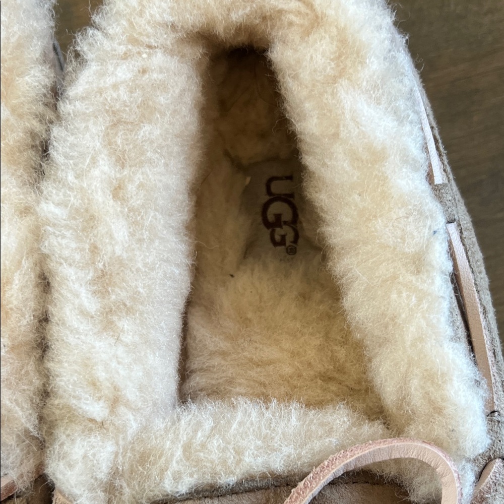 UGG Women's Suede Shearling Moccasins - Blush - Picture 2 of 7